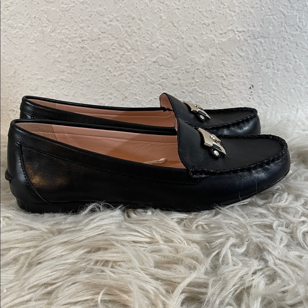 KATE SPADE NEW YORK Carmen Slip On Loafer Leather Black Size 8 - Picture 2 of 10